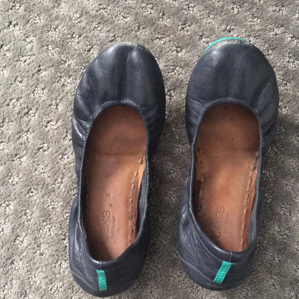 Tieks navy blue flats size 8